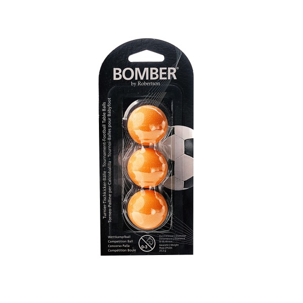 Kickerball Bomber ROBERTSON, orange, 35,1 mm, 3 Stück im Set,